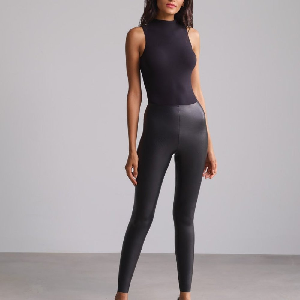 Commando Perfect Faux Black Leather Legging (size S)